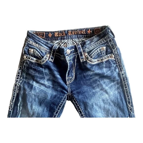 Rock Revival Blue JEAN 25 Gloria Mid Rise Straight Stretch Womens Demin Jeans - Picture 6 of 9